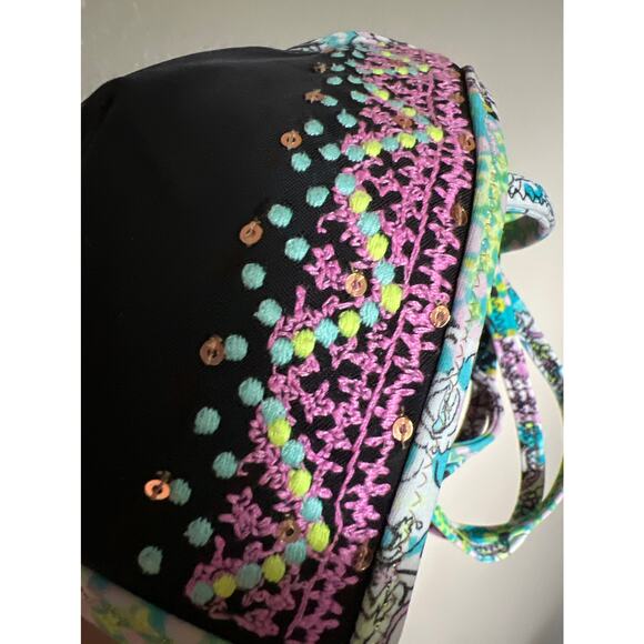 Victoria's Secret Embroidered With Sequins Strappy Black Bikini Top Size Small - Picture 4 of 4